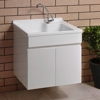 《優亞衛浴精品》60cm人造石洗衣單槽發泡板鋼烤浴櫃