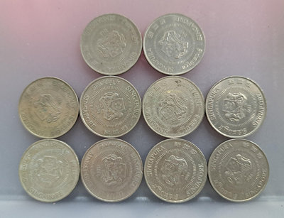 幣806 新加坡1985.86.87.88.89年50分硬幣 共10枚