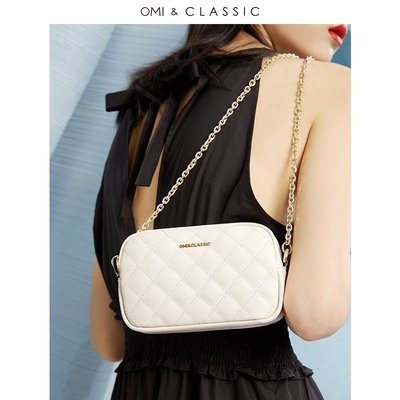 熱銷 -現貨 OMI歐米品牌高級感包包新款單肩斜挎小風鏈條包小眾設計小方包