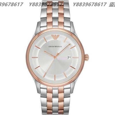 美國代購EMPORIO ARMANI 亞曼尼手錶 AR11044 玫瑰金雙色計時腕錶 手錶 歐美代購