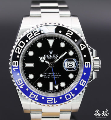 【鑫瑞鐘錶】Rolex 勞力士 GMT-Master II 116710BLNR 116710 黑藍圈 蝙蝠俠 不鏽鋼 兩地時間 40mm 盒單全