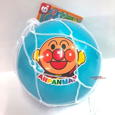 日本正版 塑膠皮球 彈力球 6號 藍 麵包超人 小皮球 玩具 玩具球 兒童玩具 禮物 4971404314504
