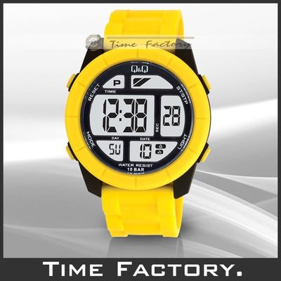 時間工廠 無息分期 Q&Q 大錶徑潮流百搭膠帶款電子錶 M123J008Y CITIZEN副牌 NIXON風格