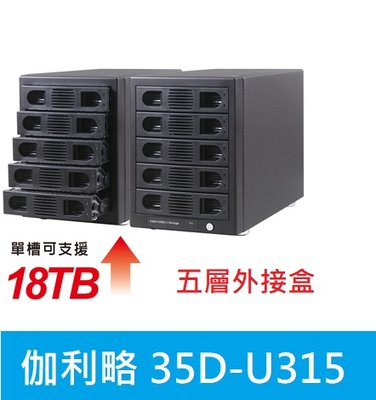 附發票公司貨【伽利略 35D-U315】USB3.1 Gen2 五層抽取式硬碟外接盒