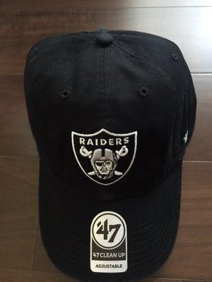 現貨 47 BRAND OAKLAND RAIDERS 突擊者 老帽 NFL Logo  經典 黑