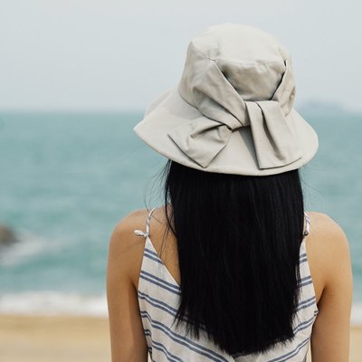 日本綁蝴蝶結抗UV防晒遮陽帽 日本防晒帽 可折疊 日本雜誌款 防晒帽子