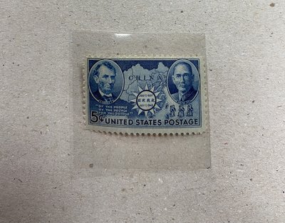 美國郵票 1942林肯和孫中山 原膠