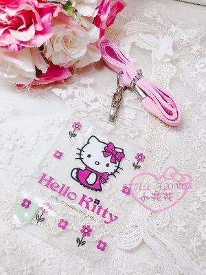 ♥小花花日本精品♥ 出清價HelloKitty 凱蒂貓粉紅色織帶證件套組 透明卡套證件套 悠遊卡套 一卡通