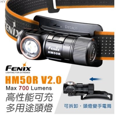 【LED Lifeway】FENIX HM50R V2.0 (公司貨) 高性能可充電多用途頭燈(1*16340)