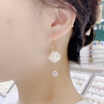 PARANOID耳環女2021年新款潮夏季款溫柔韓國氣質圈圈耳墜女網紅花朵耳飾
