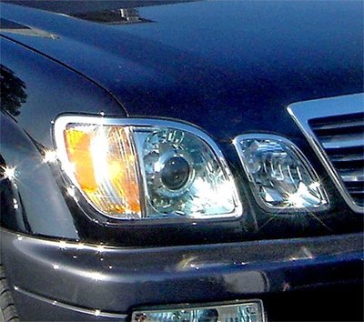 圓夢工廠 Lexus LX470 J100 1998~2007 改裝 鍍鉻銀 車燈框飾貼 前燈框 頭燈框