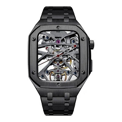 全館免運 改裝套件金屬表圈錶帶於 Apple Watch Series 6 5 4 SE 44mm Mod 套件豪華不銹鋼錶帶 可開發票