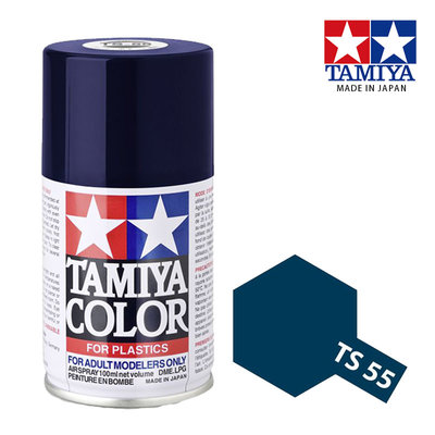 【鋼普拉】現貨 TAMIYA 田宮 模型 噴漆 噴罐 油性漆 85055 TS55 TS-55 黑藍色亮光 100ml