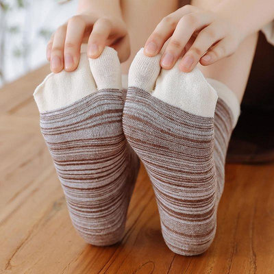 新品 純棉二趾分趾襪兩指中筒襪子女秋冬日本木屐襪吸汗透氣促銷 可開發票
