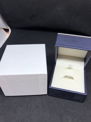 [K&K 超優惠 8號 0利率]Tiffany&Co  PT950鉑金 V形 鑽石 線戒 婚戒 專櫃真品