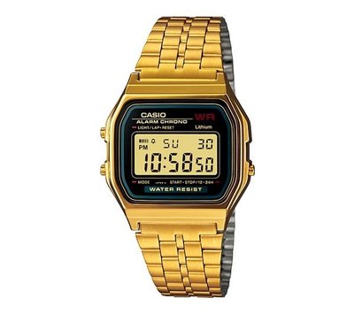 CASIO WATCH 卡西歐超輕量方形復古男女兼用造型腕錶 型號：A159WGEA-1DF【神梭鐘錶】