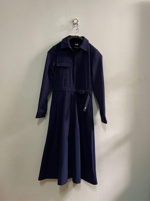 The North Face 藍色襯衫開扣式有彈性兩側口袋素面長洋裝 / S / 6289