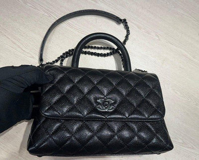 Chanel A92990 Coco handle so black 限定黑釦黑鍊款 24 cm