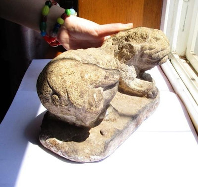 #老石雕獅子 文案獅子擺件 石器石雕# 民俗老物件 古玩古董377