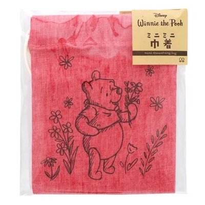 日本正版小熊維尼 Winnie the Pooh迷你化妝包收納袋 3C 收納束口袋 萬用袋 禮物袋☆現貨