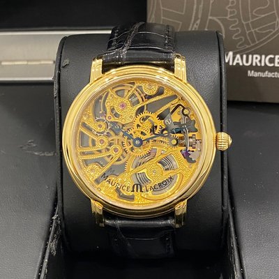 金運名錶當舖 maurice lacroix 艾美 MP7048 簍空 750黃金43mm 上鍊 原裝錶盒 現貨Y6