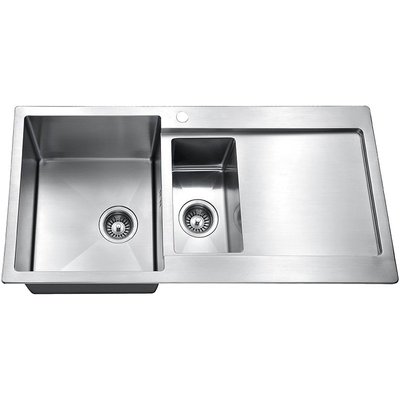 廚房水槽304不銹鋼手工水槽  歐美時尚款式雙槽帶瀝水板 專業洗菜盆星盆