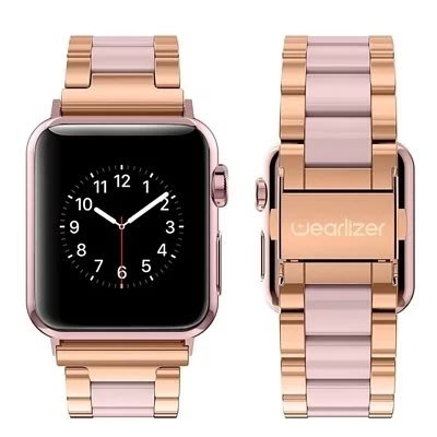 優惠價 Wearlizer Apple Watch 3/4/5代 38/40/42/44mm 不銹鋼錶帶 玫瑰金