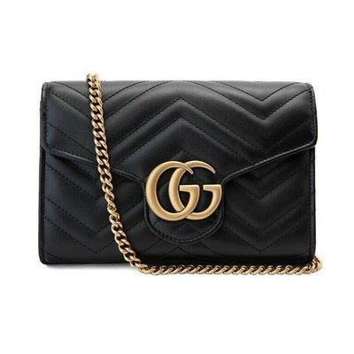 Gucci GG Marmont Mini  黑色 斜背包 WOC474575
