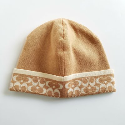 COACH 經典 LOGO 針織帽 100% 羊毛 時尚精品， 保證真品 超級特價便宜賣