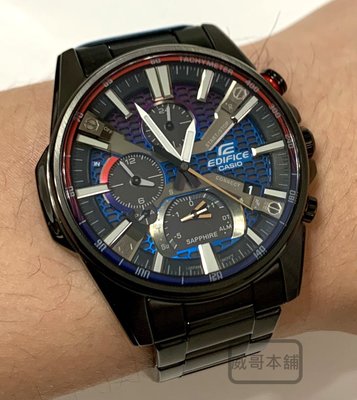 【威哥本舖】Casio台灣原廠公司貨 EDIFICE EQB-1200HG-1A 太陽能藍芽連線 三眼計時賽車錶