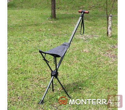 【山野賣客】Monterra 輕量鞍型折疊騎馬椅 深灰 85*50*500 mm (收納 0.76kg) 1500304