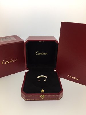 【益成當舖】流當品 寧夏夜市旁 白K卡地亞 Cartier 品牌鑽石戒 附原廠盒子保單