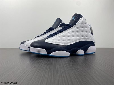 Nike Air Jordan 13 Retro Obsidian 黑曜石舒適 白藍 男 414571-144籃球鞋