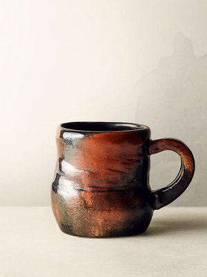 九土日式手工陶瓷咖啡杯復古窯變馬克杯簡約家用藝術杯手沖咖啡杯~小滿良造館
