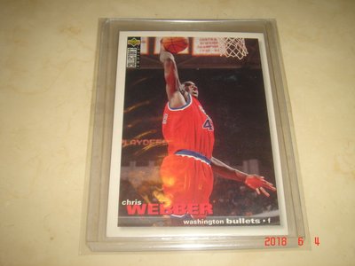 美國職籃 NBA Bullets Chris Webber 1995 Upper Deck #294 球員卡