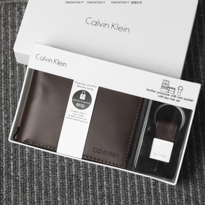 美國正品 Calvin Klein兩折錢包男士短款皮夾CK青年潮牌原裝禮盒