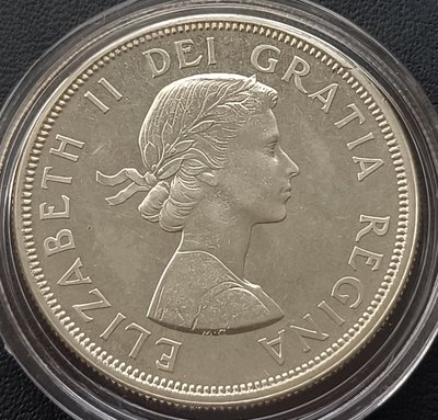 加拿大    伊利莎白二世     1964年     1元    銀幣(80%銀)   1884