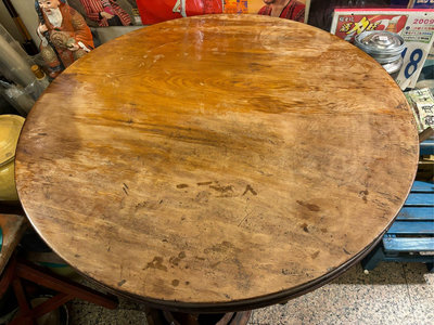 日據 日治 肖楠圓桌 葫蘆腳圓桌 吃飯桌 一塊板 肖楠木 黃檜 重油 古董 老件 古早味 懷舊 整塊板