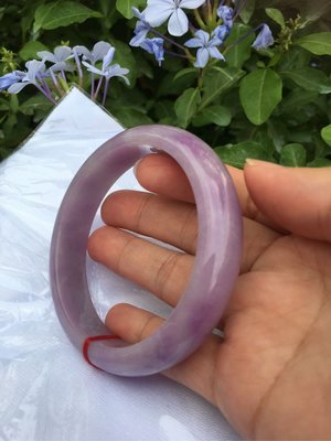 A+天然紫羅蘭翡翠玉鐲～窄版～《瑞紫3款》～手圍19號（舒服），手圍19.5號（合手），內徑60mm寬13厚8mm，和 藍雪花 合影，紫翡手鐲～［熊寶貝珠寶］～