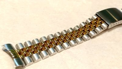 ROLEX 勞力士20mm代用五珠錶帶 中間k金電鍍 不鏽鋼錶帶 全部五珠 超耐用16233 16234 1603