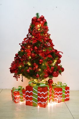 節慶王【X041400】4尺裝飾聖誕樹(紅))-DIY佈置好簡單，DIY佈置/聖誕樹/聖誕佈置/聖誕燈/會場佈置/材料包