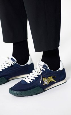 平常小姐┋2手少穿┋葡萄牙製【KENZO】Tiger Sneaker 深藍 FR40 老虎刺繡休閒鞋