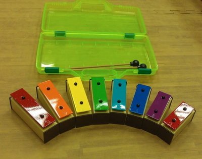 【華邑樂器53001】奧福彩色8音音磚-彩虹排列 綠盒 (附塑膠透明盒 台製高級外銷 非鐵琴)