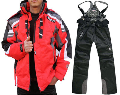 新款Spiderco/蜘蛛 滑雪服套裝外套防水防寒超保暖男士滑雪衣褲