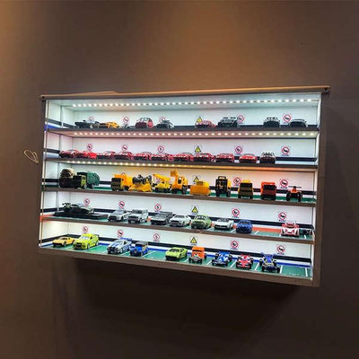 1:64汽車模型收納櫃 停車場模型展示盒 合金玩具車模型套裝收納箱