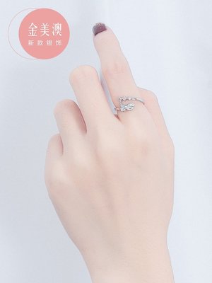 【熱賣精選】高級感輕奢小眾設計純銀蝴蝶結戒指女士時尚個性食指戒ins潮開口