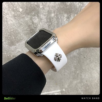 iWatch保護殼適用于蘋果手表皮質硅膠運動表帶iwatch保護殼ultra華強北S8新款