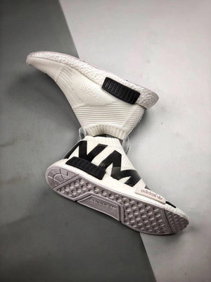 Adidas Originals NMD City Sock 黑白 大LOGO 襪套 字母 中幫 慢跑鞋 EG7538公司級