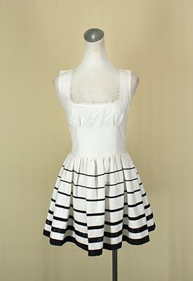 貞新二手衣 VK 專櫃 白色羅馬領無袖棉質洋裝禮服M(38號)(40301)