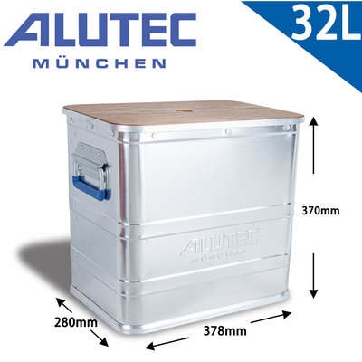 台灣總代理 德國ALUTEC-LOGIC系列 露營收納 居家收納 鋁製輕量化分類鋁箱 (32L)-含蓋